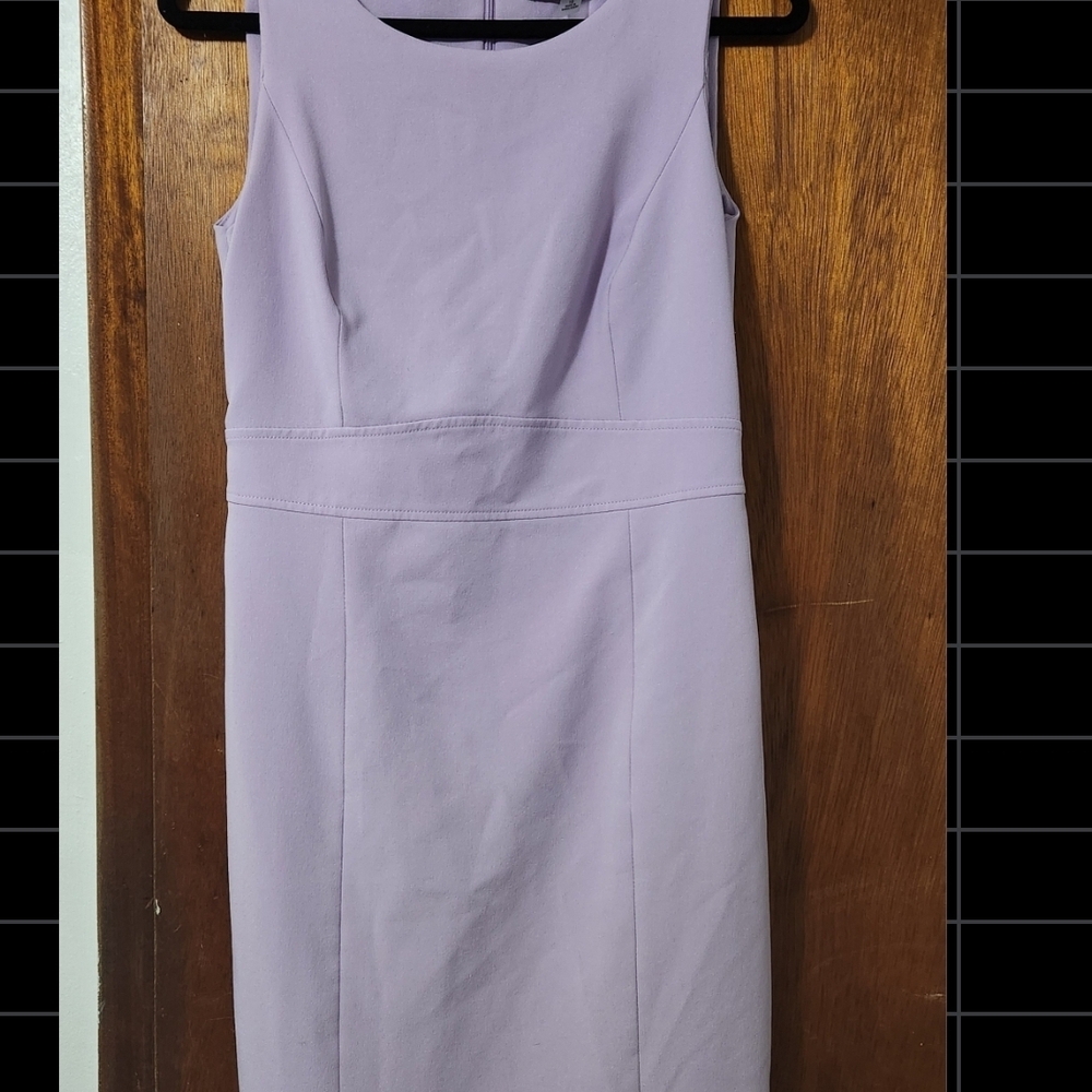 Sleeveless Light Lavender Midi Sheath Dress